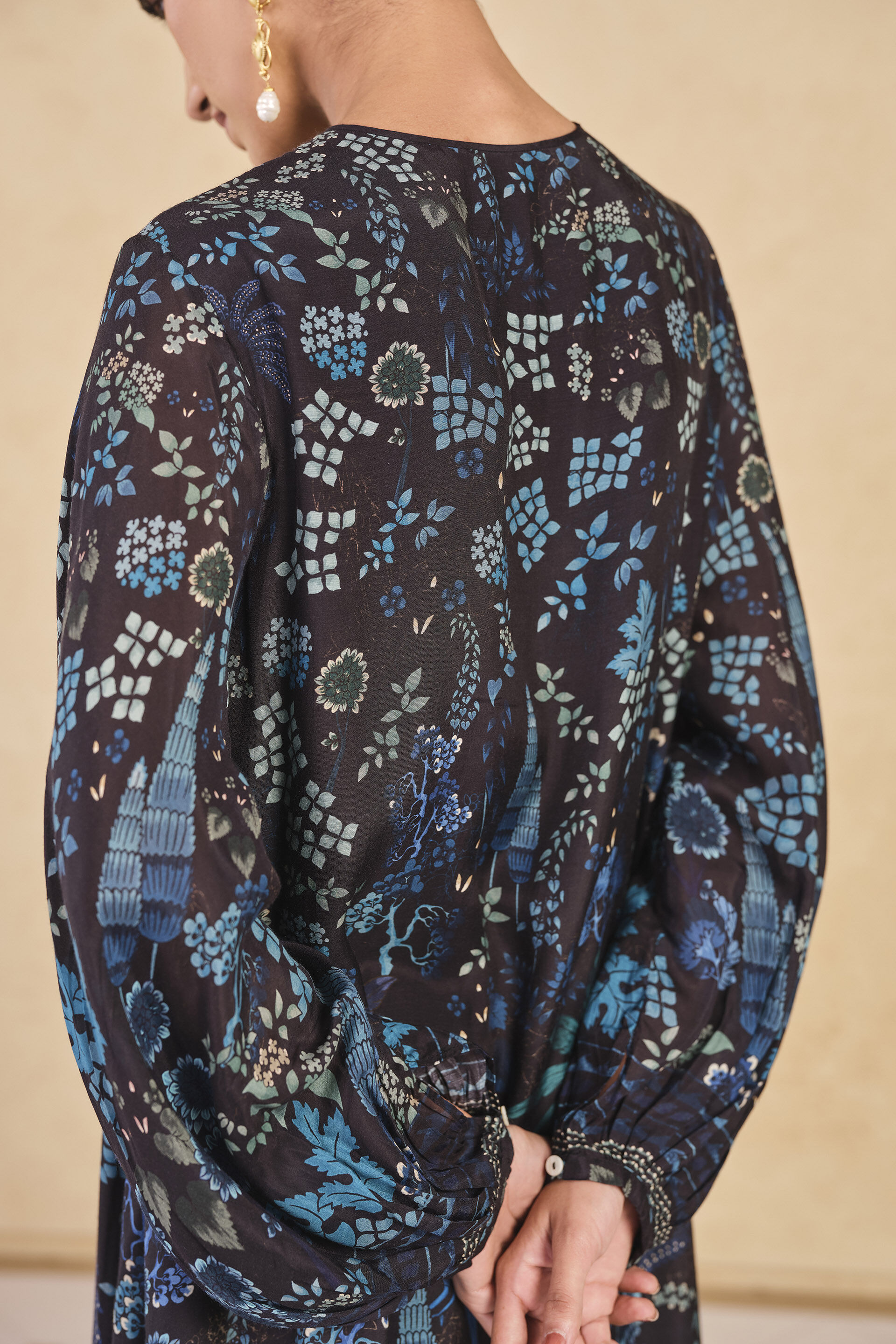 Avis Printed Kaftan - Black, Black, image 6